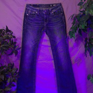 "Miss Me" blue jeans. Size: 29. Style: Boot/Mid-Rise